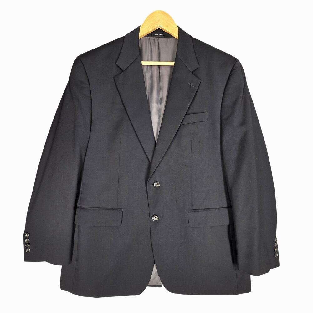 LAUREN RALPH LAUREN MEN'S 100% WOOL BLAZER – 42R – PURE NEW WOOL – CLASSIC BLACK